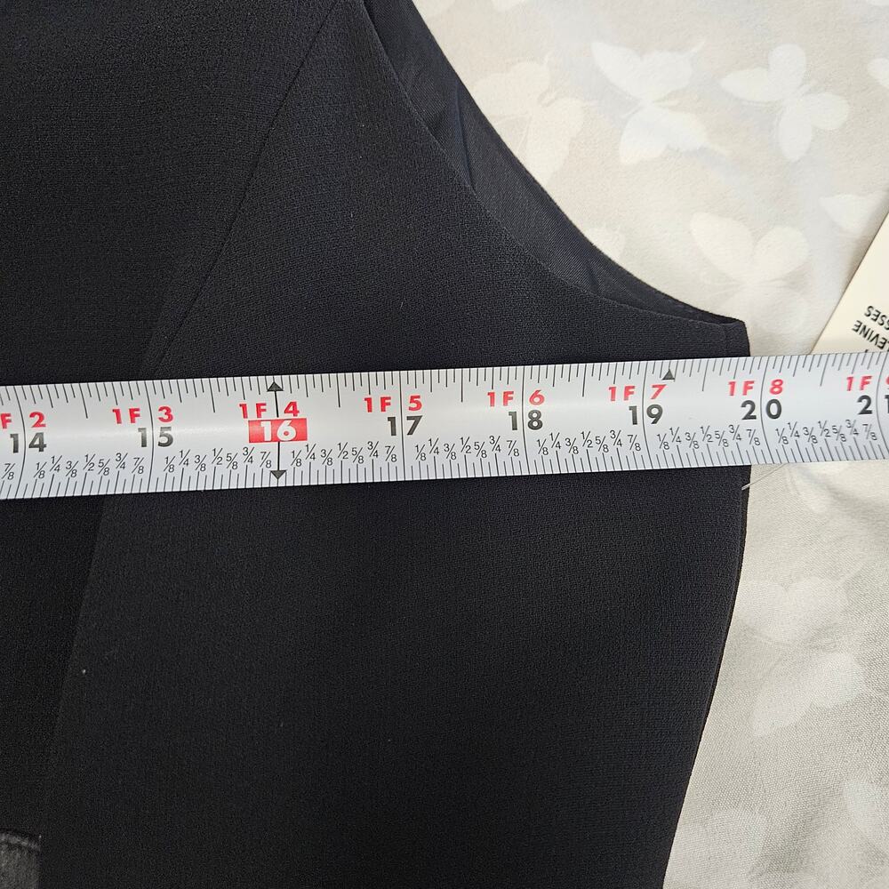 NWT Tahari ArthurSLevine 2pc Dress Suit Set Black Womens 14P Minimalist CorpChic - Picture 9 of 10